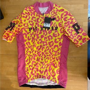 Heavy Pedal | Pit Viper | Pink and Yellow Leopard Print Men’s Cycling Jersey